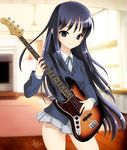  akiyama_mio bad_id bad_pixiv_id bass_guitar black_hair blue_eyes herua instrument k-on! long_hair school_uniform solo 