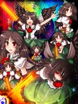  :t black_hair eyes kazetto long_hair pout red_eyes reiuji_utsuho tears touhou wings 