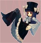  boots copyright_request dress emi_(emi43) hat marionette pantyhose puppet purple_hair ribbon solo top_hat 