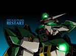  english glowing glowing_eyes green_eyes gundam gundam_build_fighters mecha no_humans solo wing_gundam_fenice_rinascita wings xiphias_(mmi-m15e) 