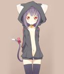  animal_tail cat_ears cat_tail female human looking_at_viewer mammal red_eyes solo zanahara 