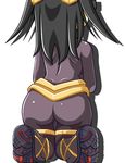  538nagato ass black_hair bodysuit fire_emblem fire_emblem:_kakusei from_behind kneeling long_hair skin_tight solo tharja two_side_up 