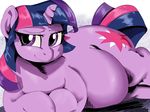  cutie_mark equine female friendship_is_magic fur hair hooves horn horse looking_at_viewer lying mammal my_little_pony obese overweight pony purple_eyes purple_fur purple_hair sirmasterdufel smile solo twilight_sparkle_(mlp) two_tone_hair unicorn 