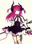  blue_eyes detached_sleeves elizabeth_bathory_(fate) elizabeth_bathory_(fate)_(all) fate/extra fate/extra_ccc fate_(series) horns kansougyuunyuu long_hair pink_hair pointy_ears solo tail two_side_up 