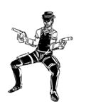  animated animated_gif dancing gun kenny_ackerman kenny_the_ripper lowres shingeki_no_kyojin weapon 