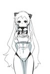  airfield_hime highres kantai_collection long_hair one-piece_swimsuit rathke school_swimsuit shinkaisei-kan sketch solo swimsuit white_hair 