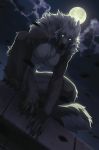  2018 anthro breasts canine eleniel female full_moon hitmore looking_at_viewer mammal moon sitting solo were werecanine werewolf wolf 