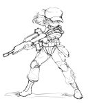  1girl gun military military_uniform ponytail sketch space_jim_(mimic) tagme uniform weapon 