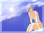  ayanami_rei blue_hair neon_genesis_evangelion red_eyes short_hair taka_tony 