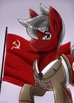  2014 all_fours clothed clothing cutie_mark equine feral flag frown hair hi_res horse looking_at_viewer male mammal my_little_pony necktie pony russia russian russian_flag short_hair solo standing vavacung 