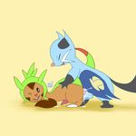  chespin cum cum_in_ass cum_inside dewott doggystyle duo eyes_closed from_behind gay male mammal mustelid nintendo one_eye_closed orgasm otter pcred566 penis pink_penis plain_background pok&#233;mon pok&eacute;mon sex smile tan_background video_games 