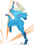  anthro big_breasts blonde_hair blue_eyes bodysuit breasts clothed clothing cosplay female frank_westerveldt gun hair kangaroo long_ears mammal marsupial metroid nintendo ranged_weapon ritts skinsuit solo teeth thick_tail thick_thighs tight_clothing video_games voluptuous weapon wide_hips zero_suit 