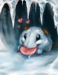  cave cute danji_isthmus drooling fluffy happy hooves league_of_legends poro saliva smile solo tongue tongue_out 