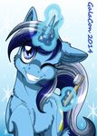  blue_eyes blue_fur blue_hair colgate_(mlp) cutie_mark english_text equine female feral friendship_is_magic fur glowing hair hi_res horn horse inuhoshi-to-darkpen looking_at_viewer magic mammal minuette_(mlp) my_little_pony one_eye_closed pony smile solo sparkles teeth text toothbrush two_tone_hair unicorn white_hair wink 