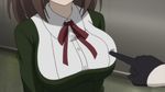  2girls animated animated_gif bouncing_breasts breast_poke breasts brown_hair gloves inu_x_boku_ss kotomura_chino large_breasts maid multiple_girls poking ribbon yukinokouji_nobara yuri 