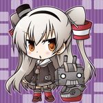  amatsukaze_(kantai_collection) ascot brown_dress chibi dress grey_hair hairband innertube kantai_collection long_hair looking_at_viewer lowres open_mouth orange_eyes rensouhou-kun sailor_dress solo souma_mizuki two_side_up 