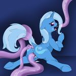  anal anal_penetration anus blue_fur blue_hair butt cutie_mark equine eyelashes female feral friendship_is_magic fur hair horn mammal my_little_pony open_mouth penetration purple_eyes pussy solo tentacles thexiiilightning trixie_(mlp) two_tone_hair unicorn vaginal vaginal_penetration 