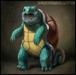  bubble claws nintendo plain_background pok&#233;mon red_eyes reptile scalie solo squirtle standing turtle twarda8 video_games 