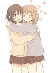  2girls blush foomi hug multiple_girls short_hair skirt yuri 