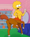  centaur darth_ross dress edit equine female human lisa_simpson mammal nipples pussy taur the_simpsons transformation yellow_skin 