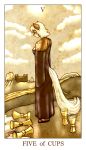 anthro breasts bridge brown_fur building card clothed clothing cloud cup dress female feralise five_of_cups_(tarot) footwear fur hair jinxy_falina minor_arcana outside river sad sandals side_boob sky solo star sun tarot_card water white_fur white_hair 