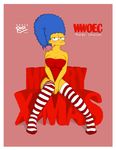  blue_hair breasts darth_ross dress female hair marge_simpson necklace the_simpsons yellow_skin 