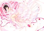  ass bird black_hair blush bra breasts bridal_veil cleavage clock_eyes date_a_live dress elbow_gloves flower gloves grandia_bing heart heart_pillow heterochromia highres large_breasts legs long_hair long_legs looking_at_viewer lying petals pillow pink_bra polka_dot polka_dot_bra red_eyes ribbon rose see-through smile solo symbol-shaped_pupils thighhighs tokisaki_kurumi underwear veil wedding_dress white_gloves white_legwear yellow_eyes 