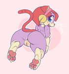  anus big_butt blush breasts butt cat feline female looking_at_viewer looking_back mammal nude pawpads paws pizzacat polly_esther pussy samurai_pizza_cats solo thick_thighs 