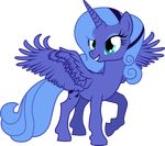 absurd_res alpha_channel blue_eyes blue_hair equine female feral friendship_is_magic hair hi_res horn horse mammal my_little_pony pony princess_luna_(mlp) smile solo theshadowstone winged_unicorn wings 