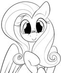 anon anonymous black_and_white dotkwa duo equine eyelashes female feral fluttershy_(mlp) friendship_is_magic hair happy mammal micro monochrome my_little_pony pegasus sleeping smile wings 