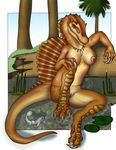  dino dinosaur female neitha pussy scalie serandite solo spinosaurus water 