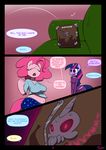  anthro anthrofied book breasts chubby clothing comic dialog duo english_text equine eyes_closed female friendship_is_magic fur glowing hair horn horse mammal my_little_pony open_mouth pink_fur pink_hair pinkie_pie_(mlp) pony purple_eyes purple_fur purple_hair slypon sofa text twilight_sparkle_(mlp) unicorn 