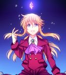  androgynous blonde_hair blue_eyes cravat kakera long_hair looking_up male_focus momofukki ponytail solo tears umineko_no_naku_koro_ni ushiromiya_lion 