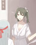  breasts cleavage drooling hickey japanese_clothes kantai_collection kinosita_ginkou messy_hair multiple_girls shoukaku_(kantai_collection) sleepy small_breasts twintails zuikaku_(kantai_collection) 