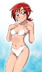  bikini hino_akane_(smile_precure!) onnaski precure red_eyes red_hair short_hair smile_precure! standing swimsuit 