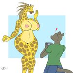  breasts camera clothing duo feline female giraffe male mammal panther size_difference wide_hips zp92 