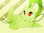  anal_penetration chikorita female feral looking_at_viewer masturbation nintendo penetration plantpenetrator pok&#233;mon pok&eacute;mon pussy red_eyes solo tentacles video_games vines 