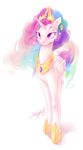  crown designjh equine friendship_is_magic glowing gold hair horn mammal multi-colored_hair my_little_pony necklace plain_background princess_celestia_(mlp) purple_eyes solo sparkles white_background winged_unicorn wings 