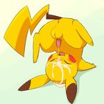  balls cum cum_on_face cum_on_self cum_string cute erection eyes_closed fur male manmosu_marimo nintendo penis pikachu pink_penis pok&#233;mon pok&eacute;mon self_facial solo tapering_penis tongue tongue_out upside_down video_games yellow_fur 