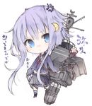  anger_vein blue_eyes chibi crescent crescent_hair_ornament hair_ornament kantai_collection kotatu_(akaki01aoki00) machinery purple_hair school_uniform serafuku short_hair short_hair_with_long_locks simple_background solo white_background yayoi_(kantai_collection) 