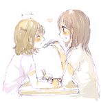  2girls feeding food foomi ice_cream multiple_girls original spoon yuri 