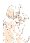  2girls animal_ears blush foomi hug multiple_girls original tail yuri 
