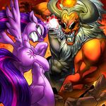 angry duo equine female feral fight friendship_is_magic horn horse magic male mammal my_little_pony nekubi pony tirek_(mlp) twilight_sparkle_(mlp) winged_unicorn wings 