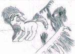  apple_bloom_(mlp) cub derpsickle fear female friendship_is_magic hi_res human male mammal my_little_pony original_character rake scared shadow young 
