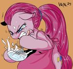  angry annoyed apron blue_eyes bowl cooking equine female feral friendship_is_magic frustrated hair horse mammal my_little_pony nekubi pink_hair pinkamena_(mlp) pinkie_pie_(mlp) pony ponytail solo whisk 