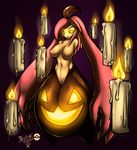 breasts candle female glowing glowing_eyes gourgeist mnxenx001 nintendo nipples pok&#233;mon pok&eacute;mon pussy video_games 