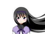 akemi_homura animated animated_png black_hair blush closed_mouth hairband kouga_(hipporit) long_hair looking_at_viewer magical_girl mahou_shoujo_madoka_magica md5_mismatch portrait purple_eyes simple_background smile solo ugoira_conversion upper_body white_background wind 