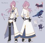  androgynous animal bird character_name hijiri_(resetter) long_hair original ponytail purple_eyes purple_hair 