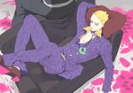  blonde_hair blue_eyes chocolate_sable couch jewelry jojo_no_kimyou_na_bouken lying necklace prosciutto 