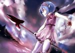  alternate_costume bad_id bad_pixiv_id chikamichi cloud hairband highres polearm remilia_scarlet solo spear spear_the_gungnir thighhighs touhou weapon 